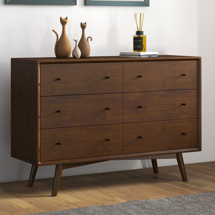 Caroline - Mid-Century Modern Solid Wood Dresser - Brown