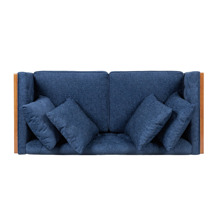 Retro Modern Loveseat With Button Tufted Upholstery