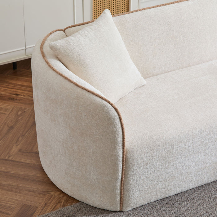 Coral - Curved Sofa, 3 Seater, Living Rooms, Bedrooms, Apartment Office - Beige