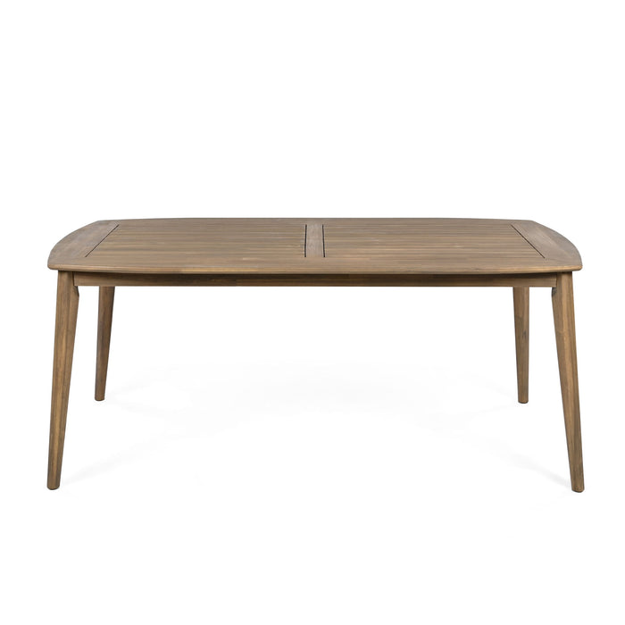 Acacia Wood Dining Table 8 Person Outdoor Table, Farmhouse Furniture For Patio, Garden, Backyard - Light Brown