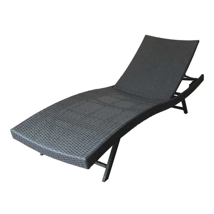 Wicker Chaise With Adjustable Reclining Seats (Set of 2) - Gray