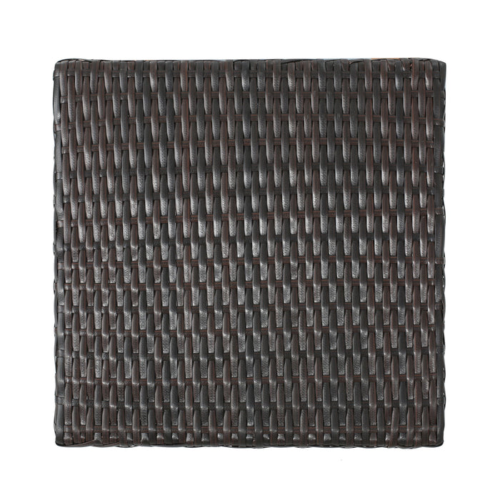 Outdoor Wicker End Table - Brown Multi