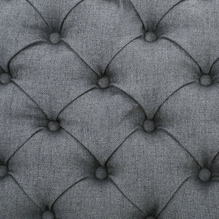 Hayes - Contemporary Armed Storage Bench With Rolled Arms And Button Tufting