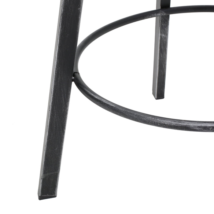 Industrial Modern Swivel Barstool With Adjustable Height - Black / Natural