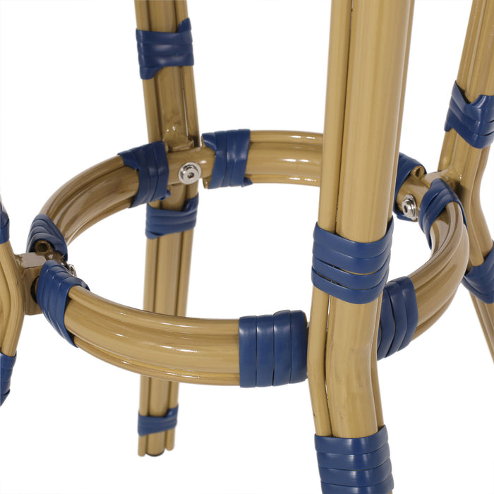 French Bistro Table Outdoor Elegance - White / Blue