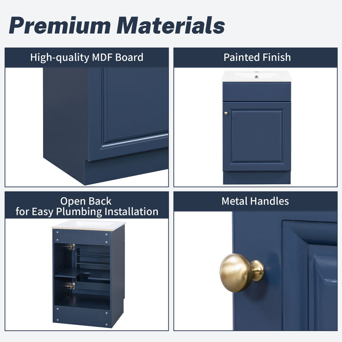 Bathroom Vanity With Sink, Cabinet With Adjustable Shelf