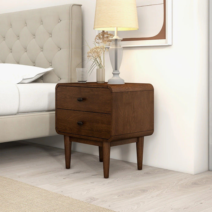 Alexa - Mid-Century Modern Style Night Stand - Brown