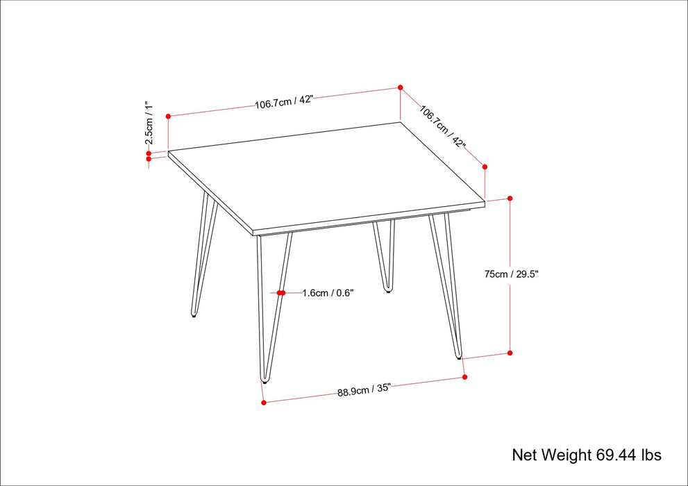 Hunter - Square Tabletop Dining Table