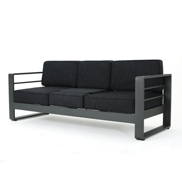 Cape Coral - Modern 3 Seater Sofa With Metal Tray