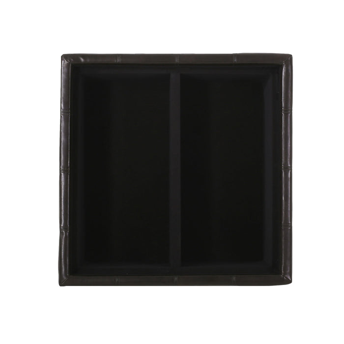 Contemporary Ottoman With Storage And Tray Tops - Brown