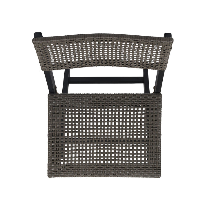 Bistro Foldable Chair With Wicker Backrest