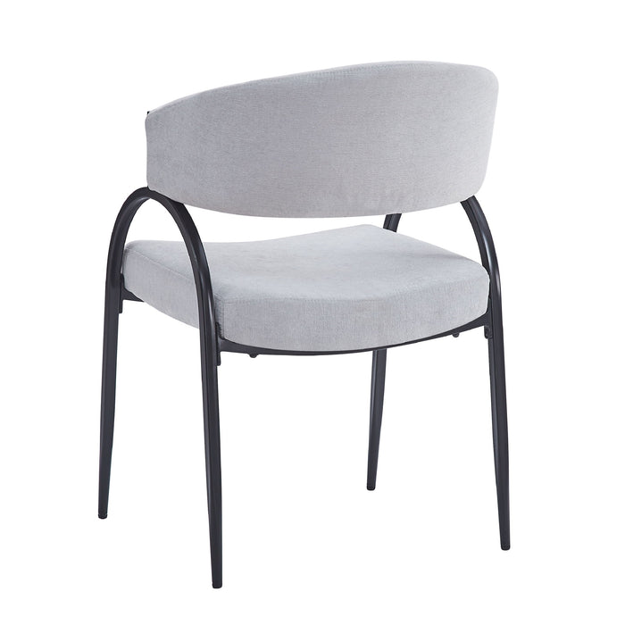 Contemporary Upholstered Dining Chairs With Metal Legs (Set of 2)