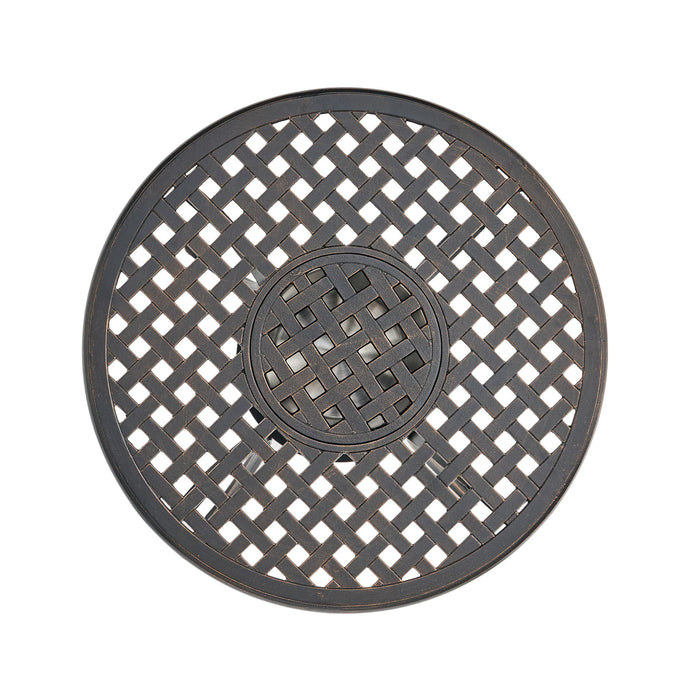 3 Piece Outdoor Aluminium Cast Bistro Set With Ice Bucket - Copper