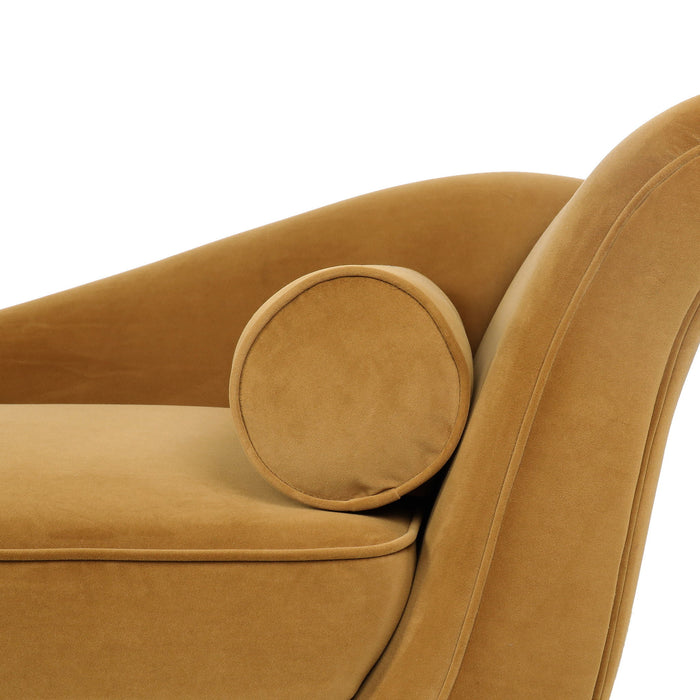 Auroral - Upholstered Chaise Lounge With Scrolled Arms And Tapered Legs