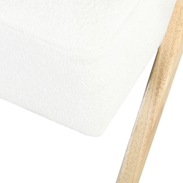 Modern Accent Chair With Polyester Upholstery And Minimalist Lounge Chair For Living Room, Bedroom, Or Office - White