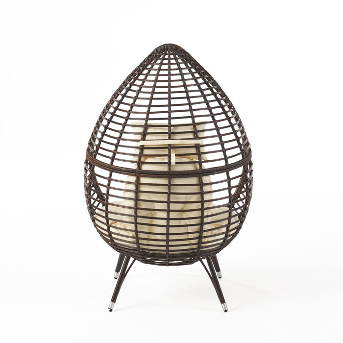 Cutter Teardrop Patio Chair With Water Resistant Cushion - Multi / Brown / Beige