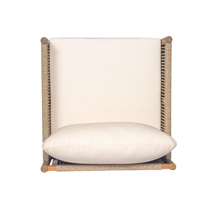 Modern Outdoor Woven Lounge Chair With Solid Wood Frame - Teak