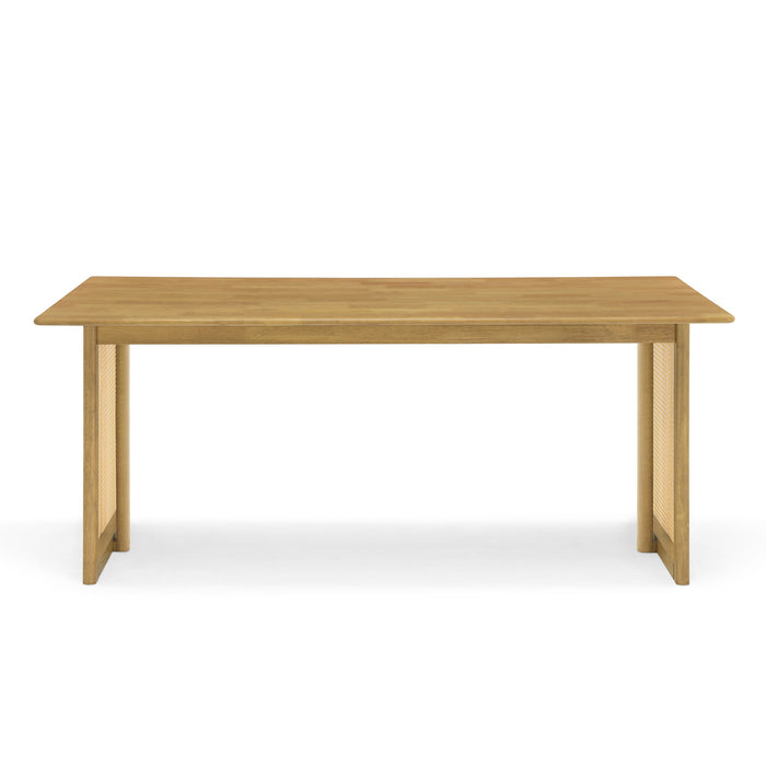 Dining Table With Rattan Accents