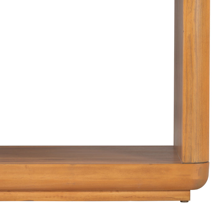 Console Table With Curved Corners And U Base Design - Natural Wood Veneer - Natural