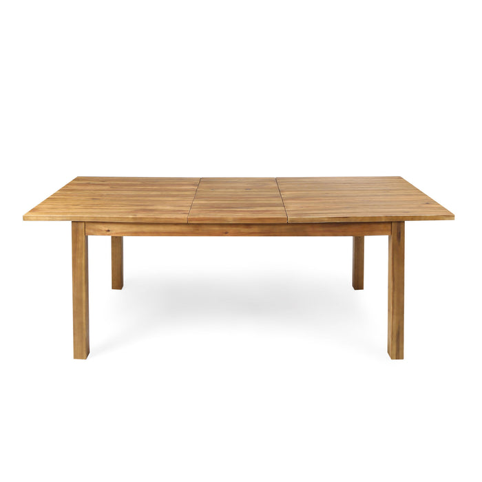 Wilson - Expandable Dining Table With Slat Design - Teak Acacia Wood