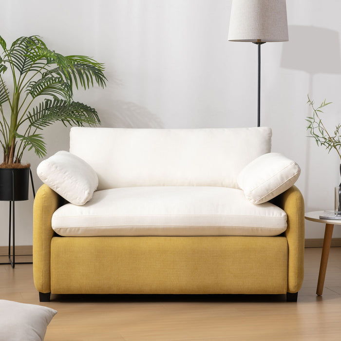 Oversized Single Sofa Chair Wide And Deep Seat, Modern Upholstered Comfy Blocking Couch Lounge With Pillows