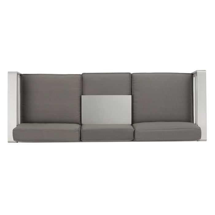 Cape Coral - Modern 3 Seater Sofa With Metal Tray