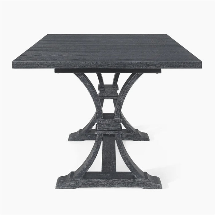 Devingo - Extendable Dining Table Rustic Style - Gray