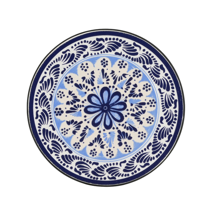 French Country Patio Side Table With Vibrant Tile Top