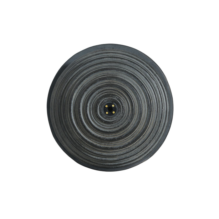 31.5" Tall Striped Column Fountain With LED Light Design For Outdoor Spaces - Gray