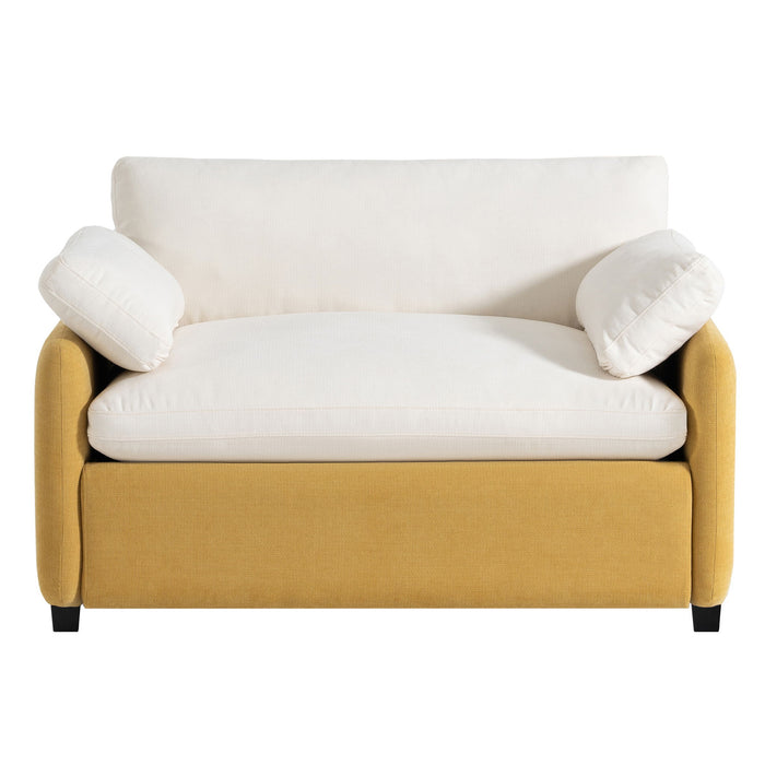 Oversized Single Sofa Chair Wide And Deep Seat, Modern Upholstered Comfy Blocking Couch Lounge With Pillows