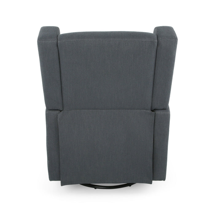 Landau Contemporary Fabric Upholstered Swivel Recliner