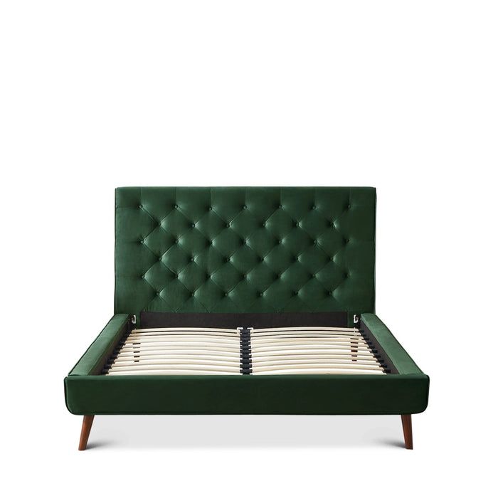 Dillon - Mid-Century Modern Velvet Platform Bed