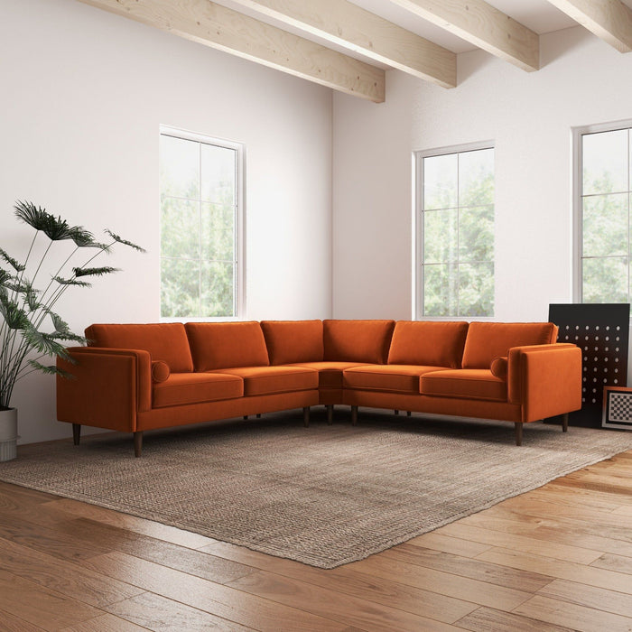 Amber - Velvet Corner Sectional Sofa