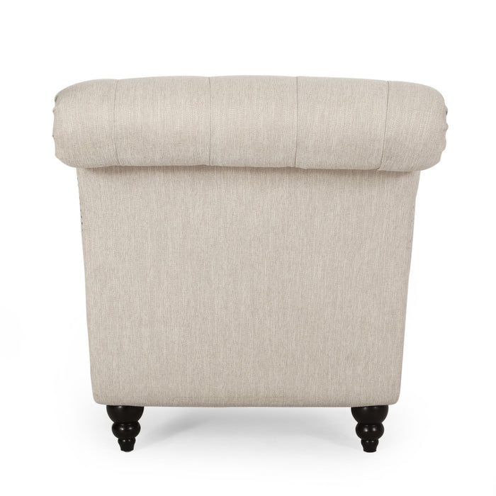 Chaise Lounge With Button Tufted Diamon Stitch