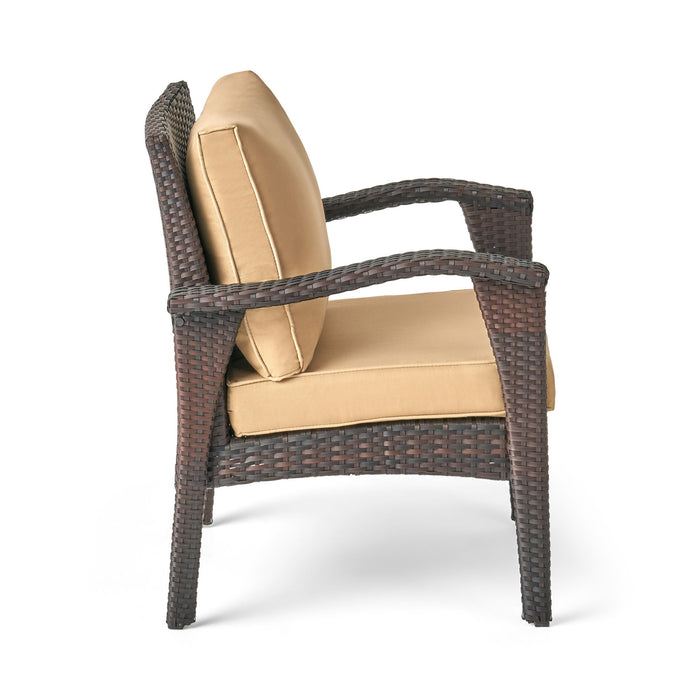 Honolulu - Club Chair (Set of 2) With Weather Resistant Wicker And Cushions - Brown / Tan