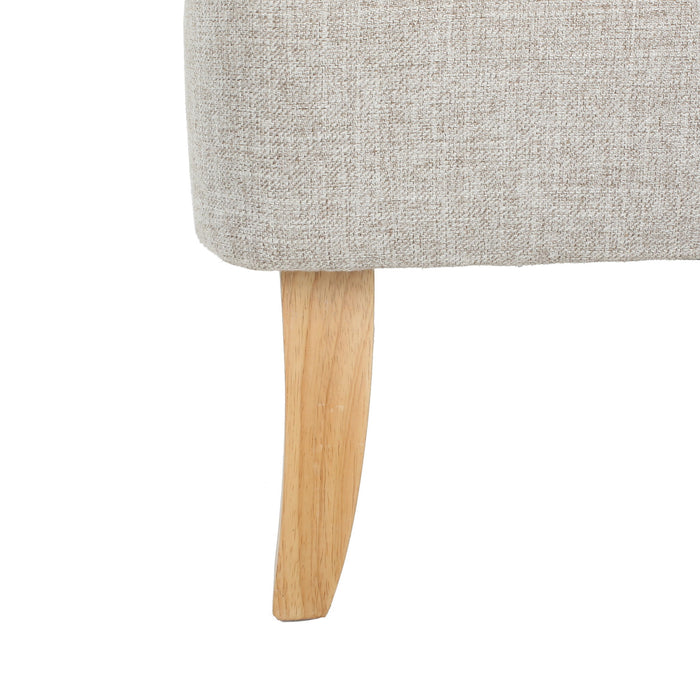 Mid Century Modern Loveseat With Polyester Upholstery And Birch Wood Frame - Beige