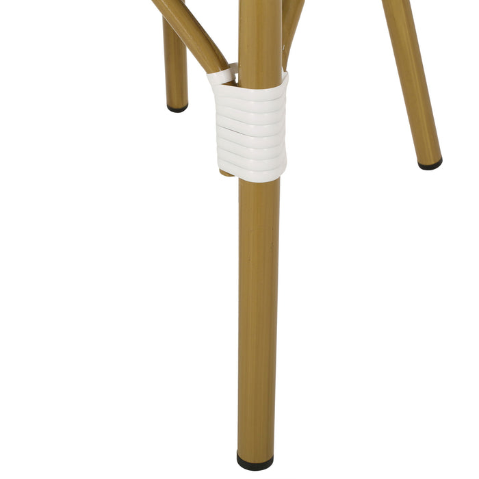 Outdoor Rattan And Aluminum French Bistro Chairs Set