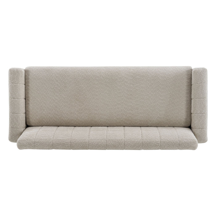 Modern Loveseat Sofa, 2 Seater With Square Arms For Living Room