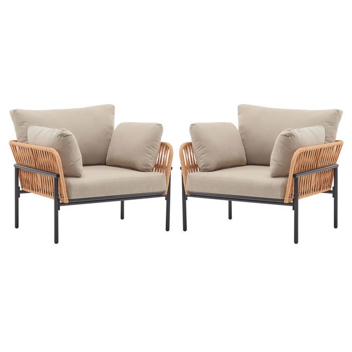 Rope Lounge Chair With Cushions For Modern Spaces