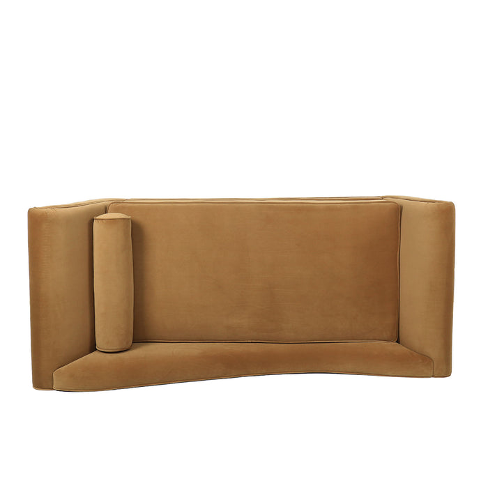 Auroral - Upholstered Chaise Lounge With Scrolled Arms And Tapered Legs