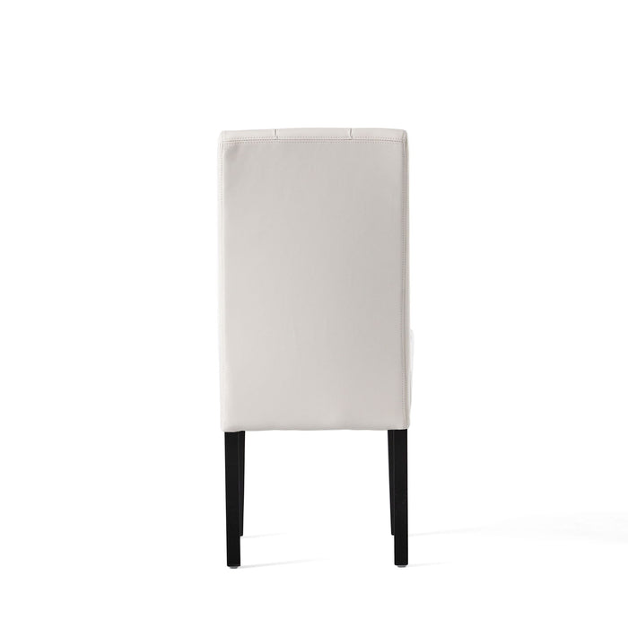 Carter - 5 Tuft Dining Chair With Button Tufted Backrest And Espresso Legs - Ivory