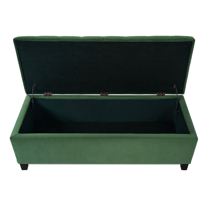 Upholstered Storage Ottoman Bench, Foot Rest For Bedroom