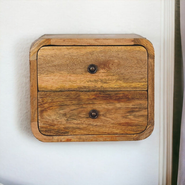 Mini Curve Floating Bedside - Oak