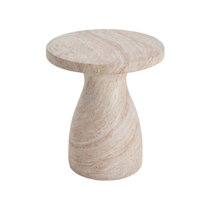 Outdoor / Indoor Travertine Side Table Lightweight