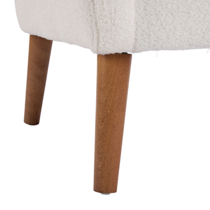 Accent Chair With Birch Wood Legs - White