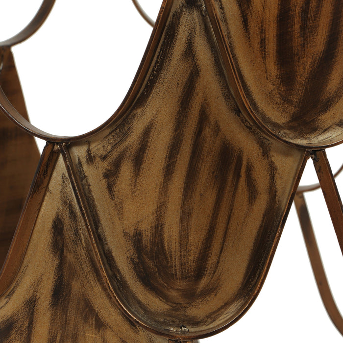 Boho Glam Pino Side Table With Fish Scale Design Tempered Glass Top - Brown