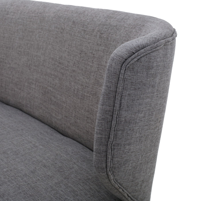 Elegant Classic Upholstered Loveseat With Curved Backrest