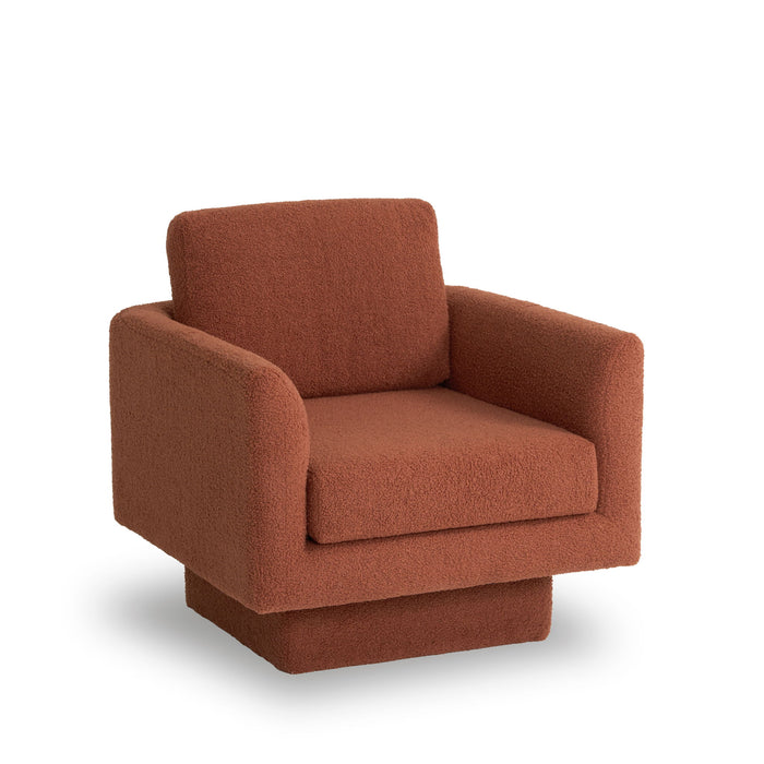 360° Modern Swivel Accent Chair Round Armchair, Thick Padded Single Lounge Sofa Upholstered Comfy