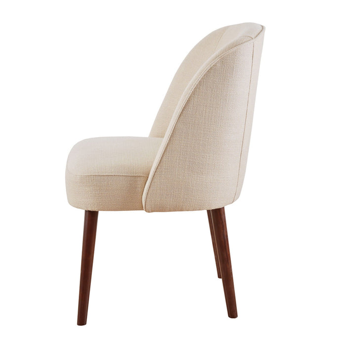 Rounded Back Dining Chair With Wraparound Design - Natural