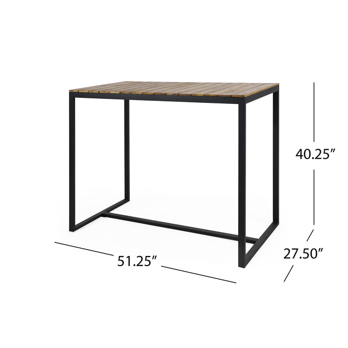 Ernesto - Outdoor Industrial Acacia Wood Bar Table